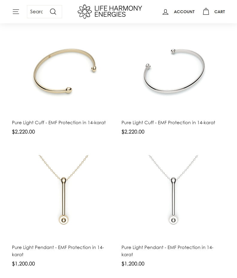 14k Gold emf Protection necklace